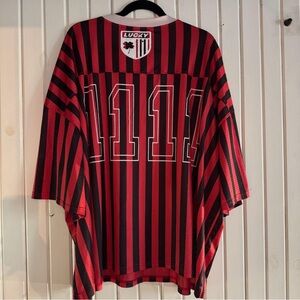 Dressed in Lala Long Live Weirdos Jersey in Red + Black